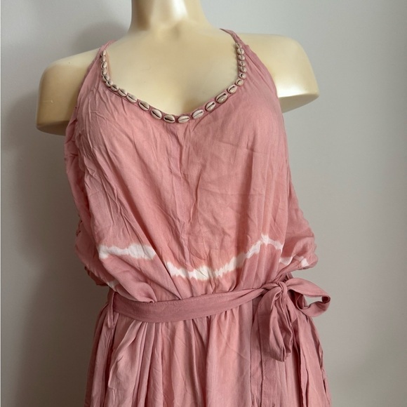 Mele Beach Tank Style Wide Leg Cover Up Shell Tie Dye Romper Brand New With Tags - Picture 6 of 14